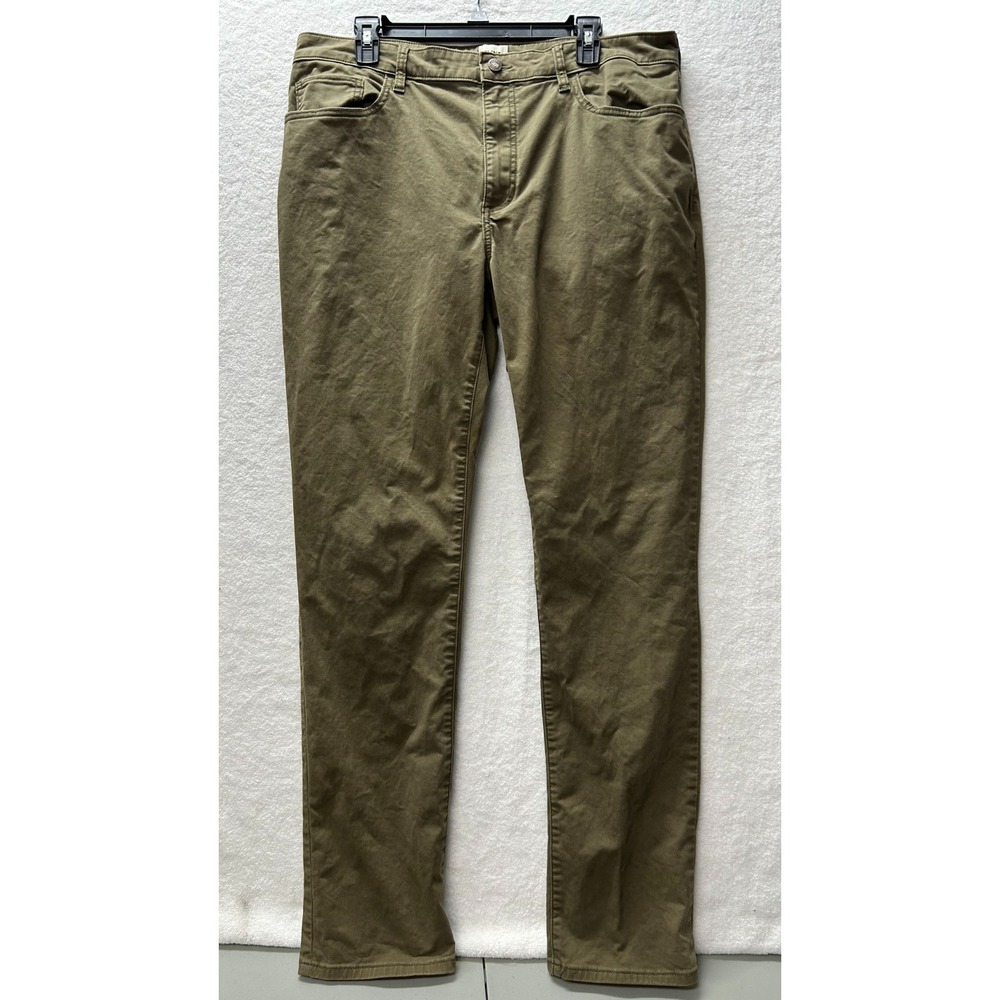 Flint & Tinder Mens Size 36X34 Tapered Fit 365 Green 5 Pocket Chino Pants (L9)
